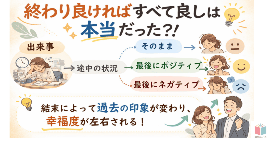 「終わり良ければすべて良し」の法則：結末情報が過去の幸福度を左右する