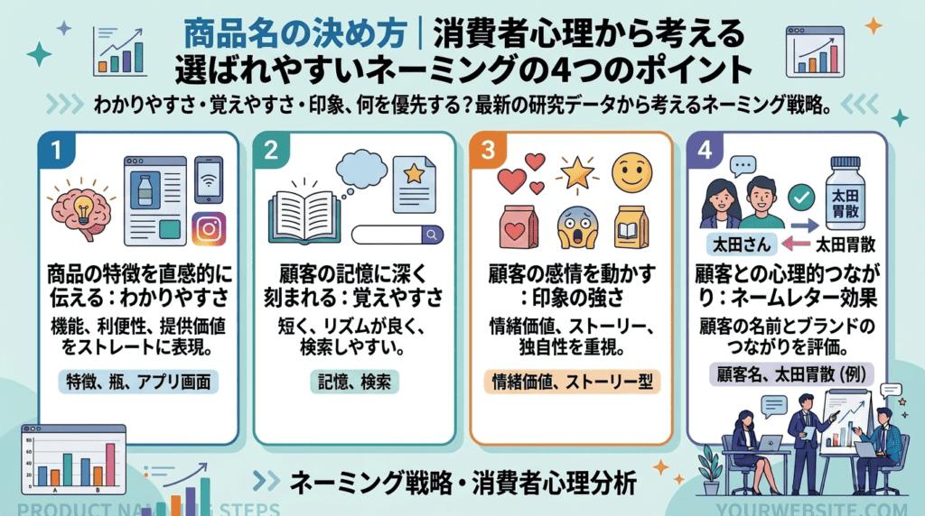 商品名の決め方｜消費者心理から考える選ばれやすいネーミングの4つのポイント